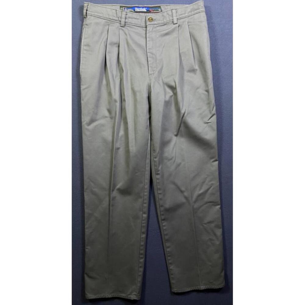 Vintage Duxbak Work Pants Men 34x29 Beige Pleated Front Dad Classic Outdoors VTG